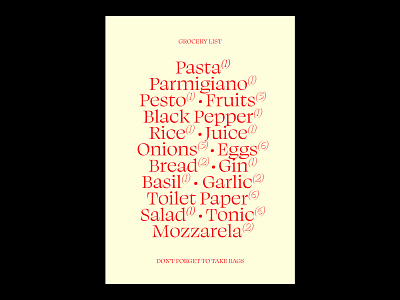 Grocery List - Each-D Poster Series artwork design eachday font graphic design grocery illustration photoshop poster print type