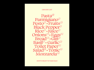 Grocery List - Each-D Poster Series artwork design eachday font graphic design grocery illustration photoshop poster print type