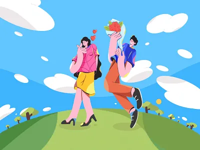 Love character cloud couple dating ferbruari happy iloveyou love man marry merryme park pink red romantic rose surprise valentine wedding woman