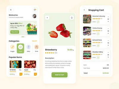 Fruit & Grocery Delivery App UI Design amazing delivery app app awesome ui ux cherry delivery design figma 2023 fresh designs fruit app fruit app ui design fruit delivery app fruit ui design grocery app mobile app design mobile app ui ui uiux user interface ux ui design uxui