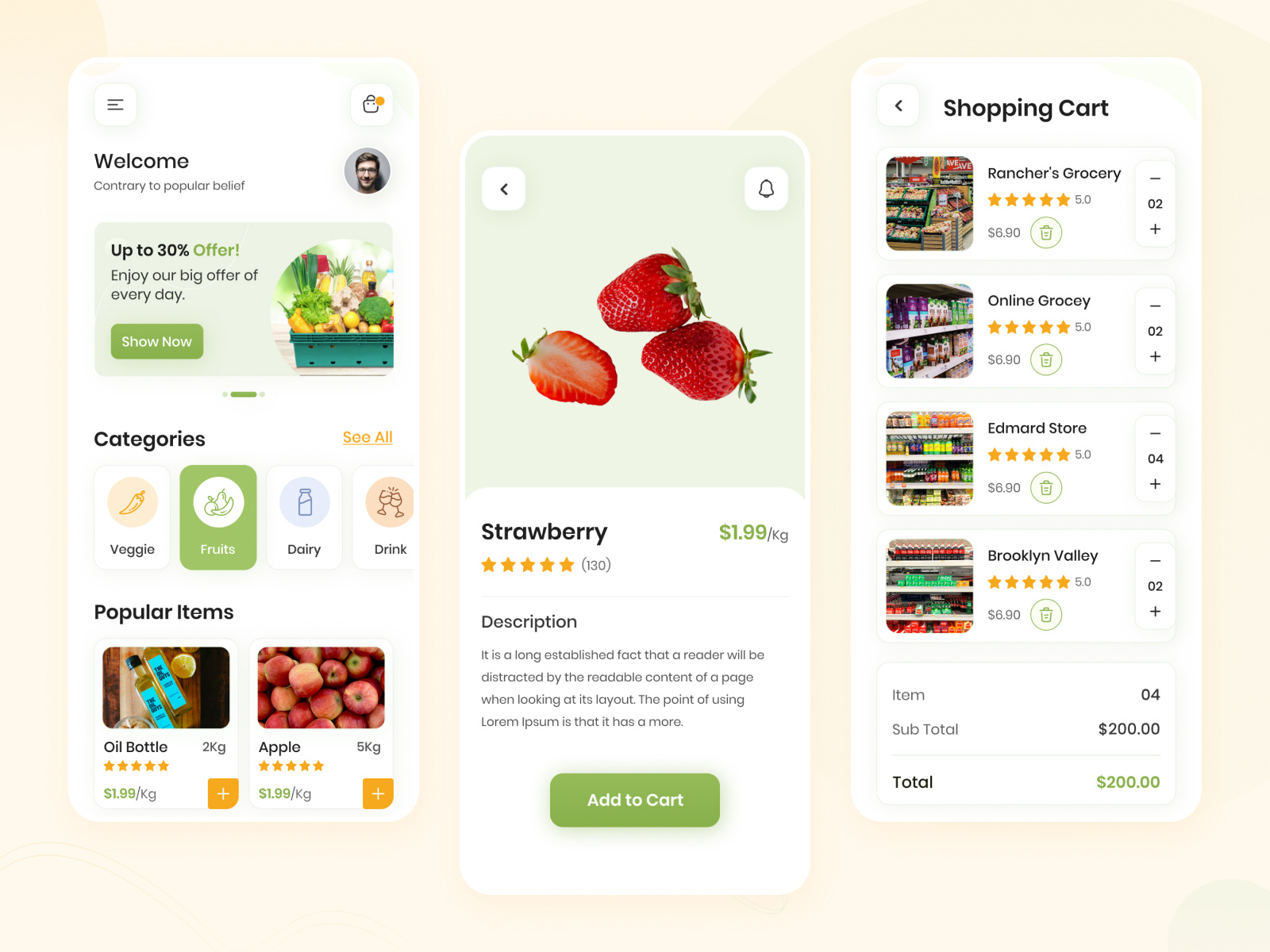 Fruit & Grocery Delivery App UI Design by Sachin Malav on Dribbble