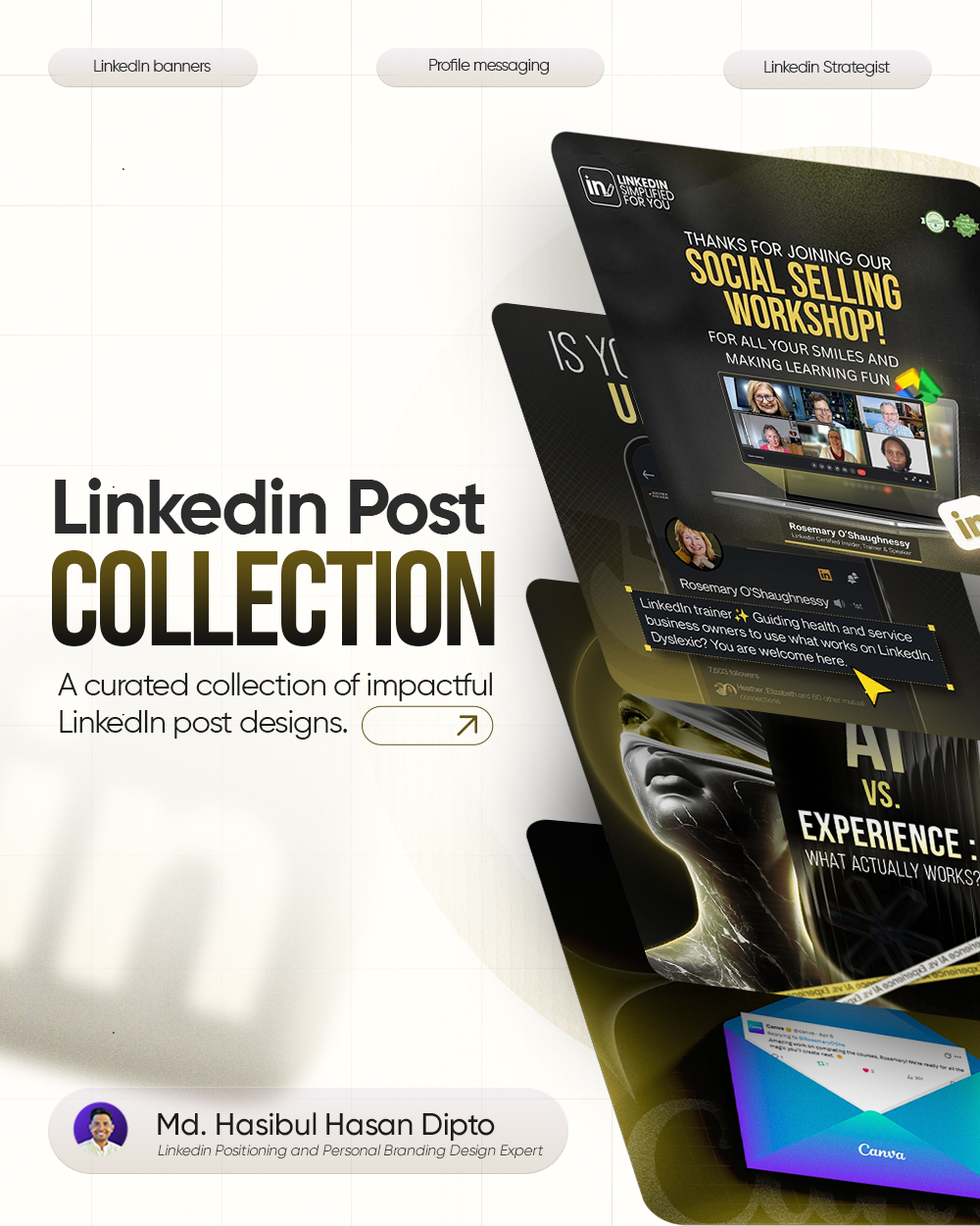 LinkedIn Post Design Collection for Personal Branding branding content marketing graphic design linkedin linkedin content linkedin posts personal branding post design social media design visual design
