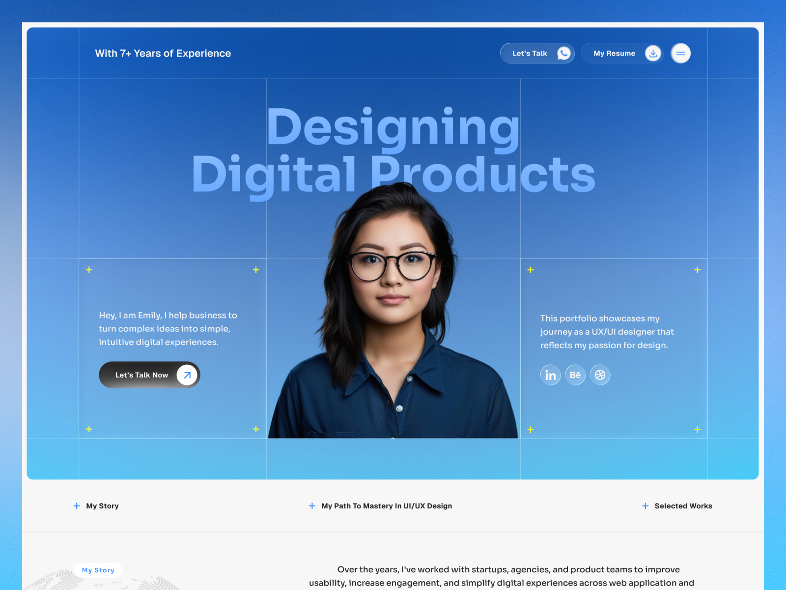 Personal Portfolio Website branding clean color creative design design dribbble figma landing page landingpage design minimal portfolio product design ui ui design ux design website design