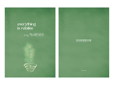 green postcard branding design flower graphic design illustration postcard poster print spring youareenough