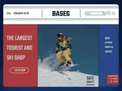 Concept for ski shop figma homepage landingpage ski webdesign