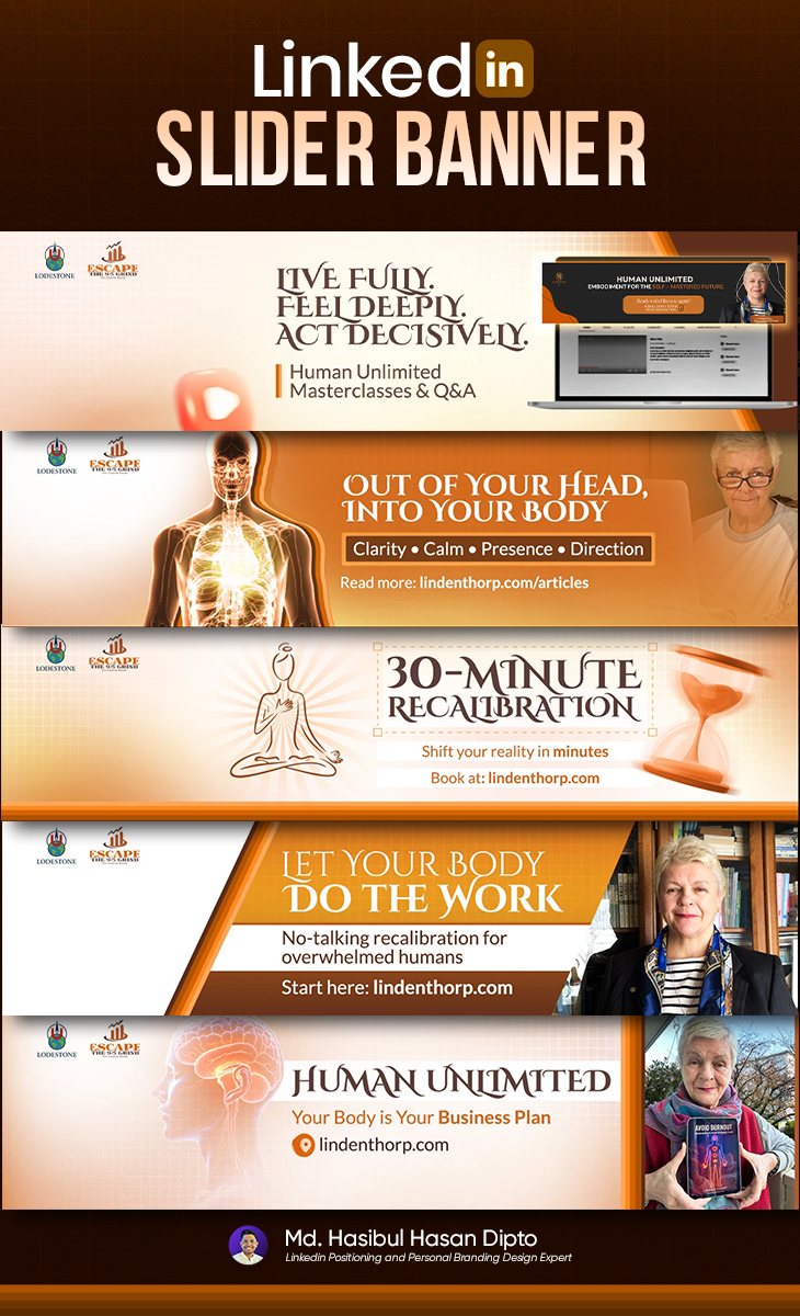Premium Linkedin Slider Banner banner design branding design graphic design linkedin linkedin banner professional branding redesign slider banner social media visual branding