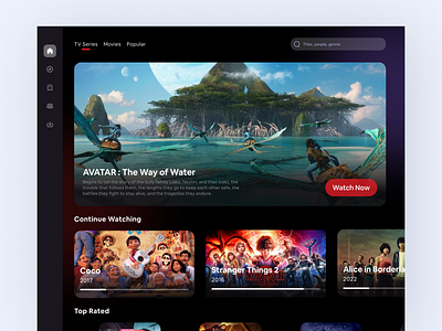 STRIMBLE | Streaming Movie app dark theme dekstop design flat movie netflix simple design streaming ui web