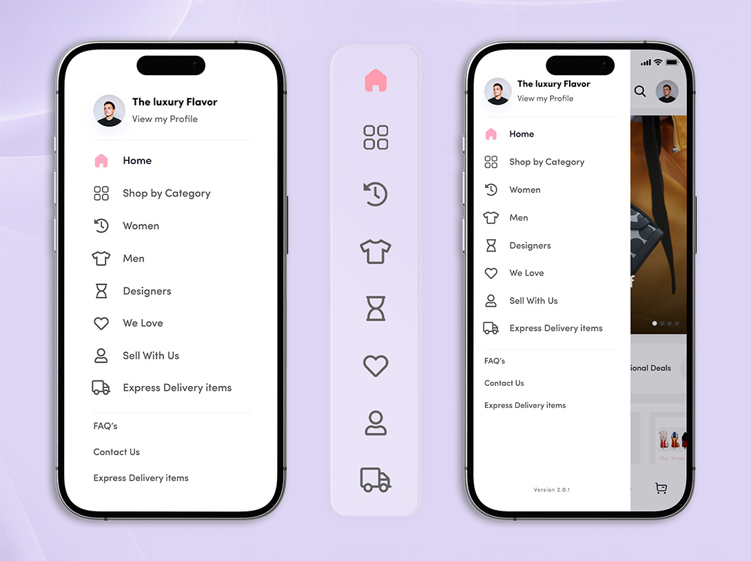 Mobile Menu Design & Development | The Luxury Flavor app design app ui app ux menu app menu design menu mobile menu ui mobile app mobile app design mobile app development mobile app development company mobile app ui mobile app ux ui mobile application mobile menu bar mobile menu design mobile menu ui mobile menues modern app ui ux design