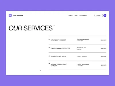IT company website services page animation cloud corporate data security design it managed services motion graphics promo ui uxui web