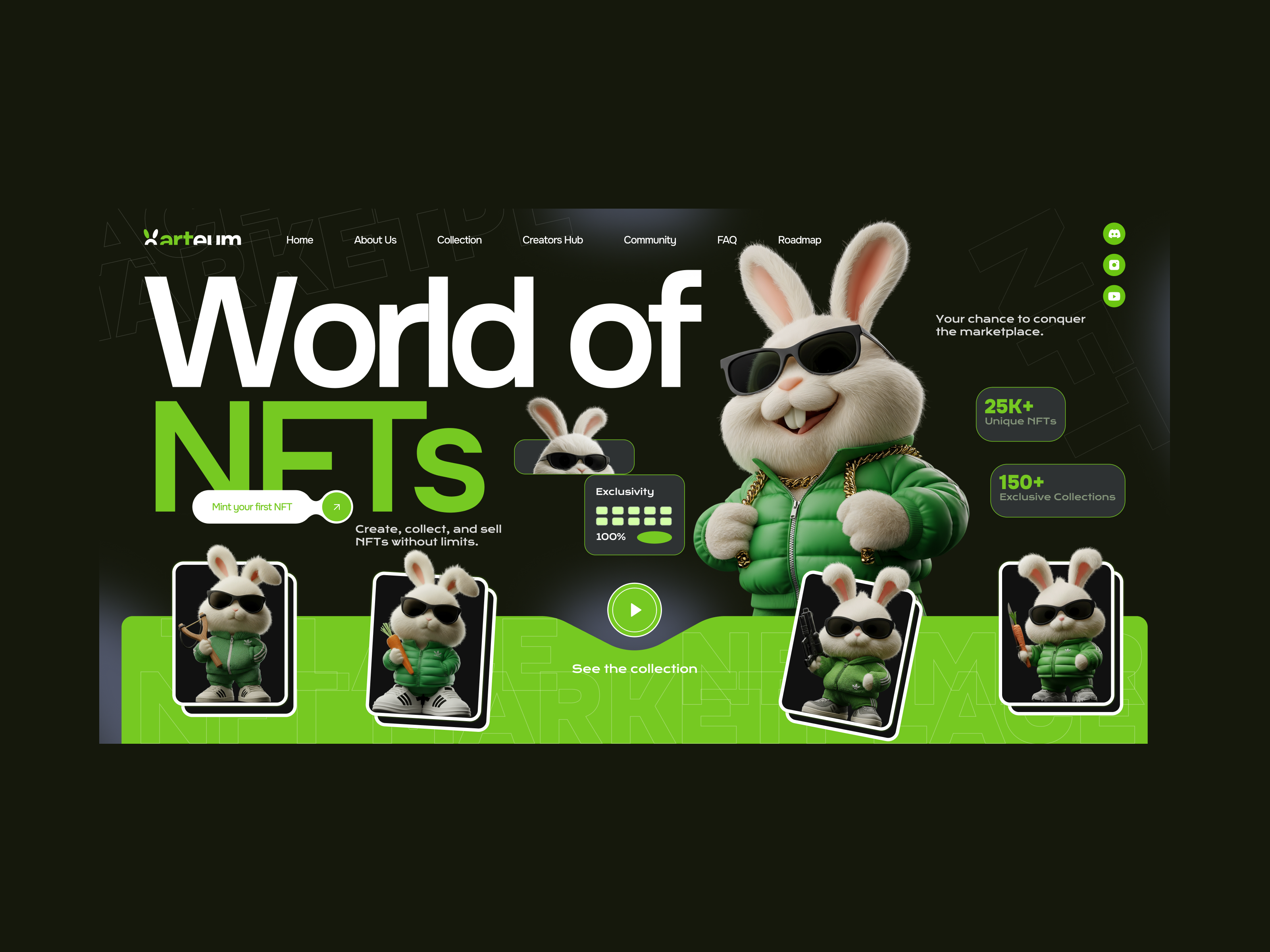 Modern NFT Landing Page Design crypto figma landing page modern ui nft responsive design ui design ux design web design website