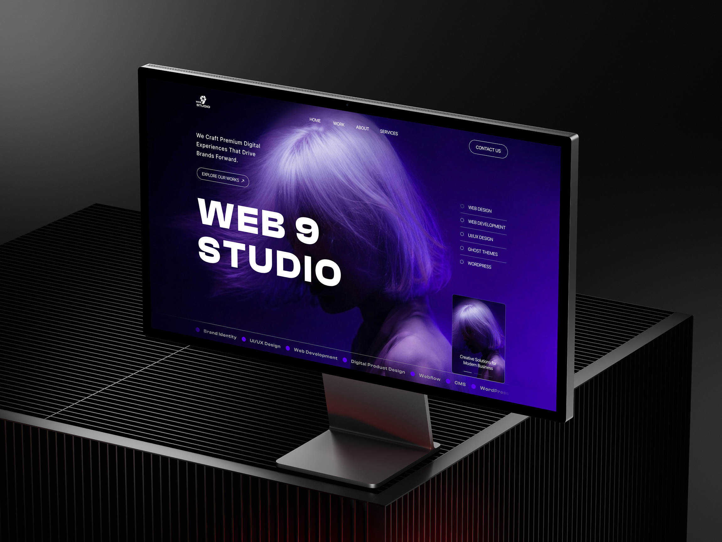 Dark Creative Digital Agency Website with Award-Winning UX/UI agency website creative agency dark website digital agency figma design hero section landing page modern website portfolio website product design purple website responsive web design ui design user interface ux design web design web development webflow website design wordpress