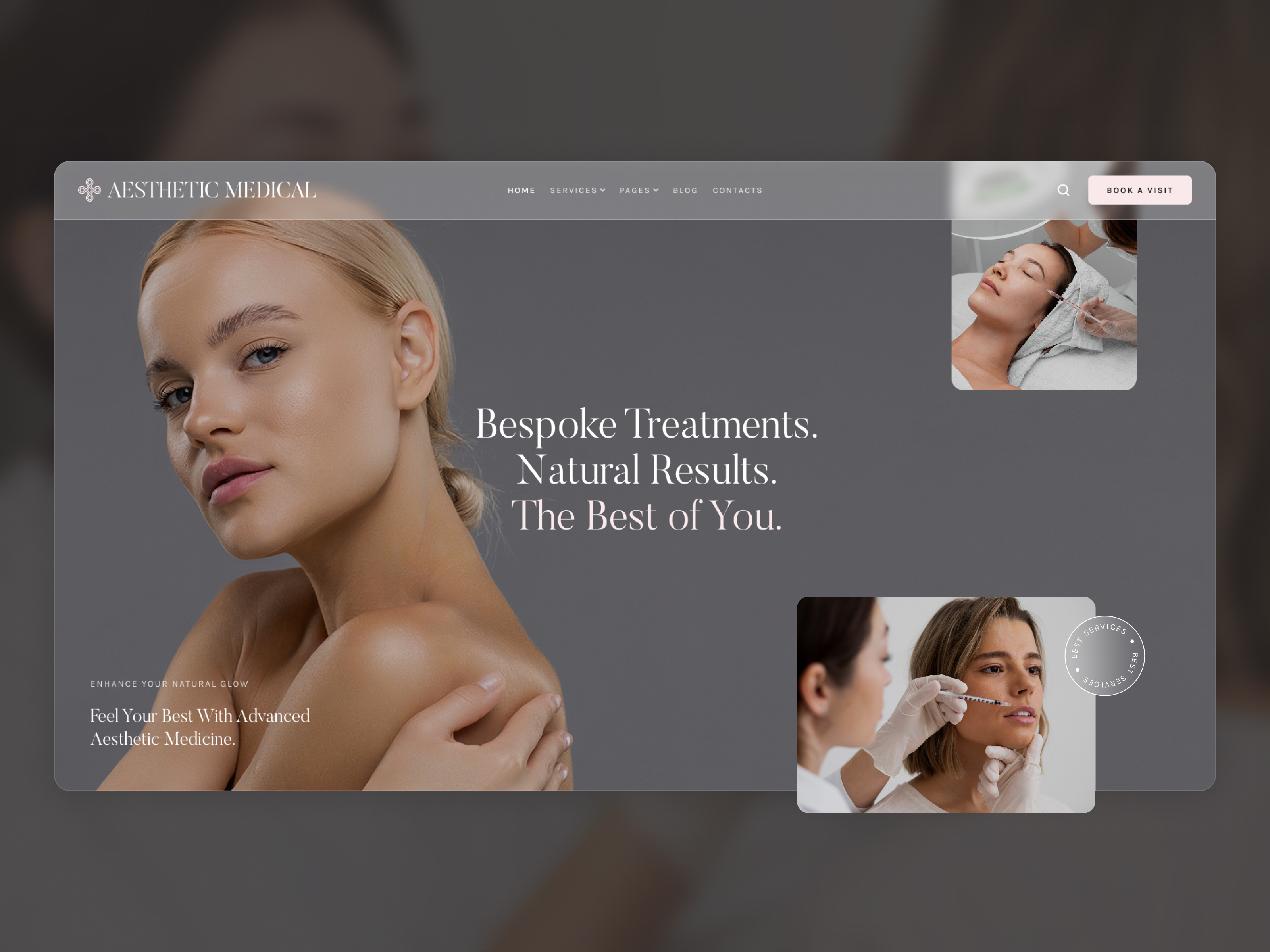 Aesthetic Medical Clinic Part 2 aesthetic medicine beauty clinic cosmetic clinic creative design editorial design feminine design healthcare medical medical clinic medical spa minimal design modern design responsive design skincare typography ui design user interface web design website design wellness