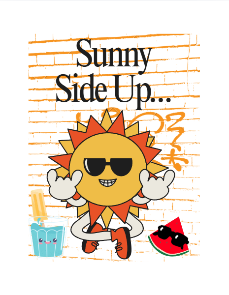 Sunny Side Up — Summer Retro T-Shirt Design design graphic design streetwear summer sun t shirt t shirt design