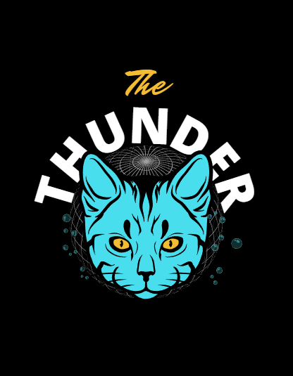 The Thunder — Streetwear Apparel T-Shirt Design cat design graphic design streetwear t shirt t shirt design thunder tshirt design
