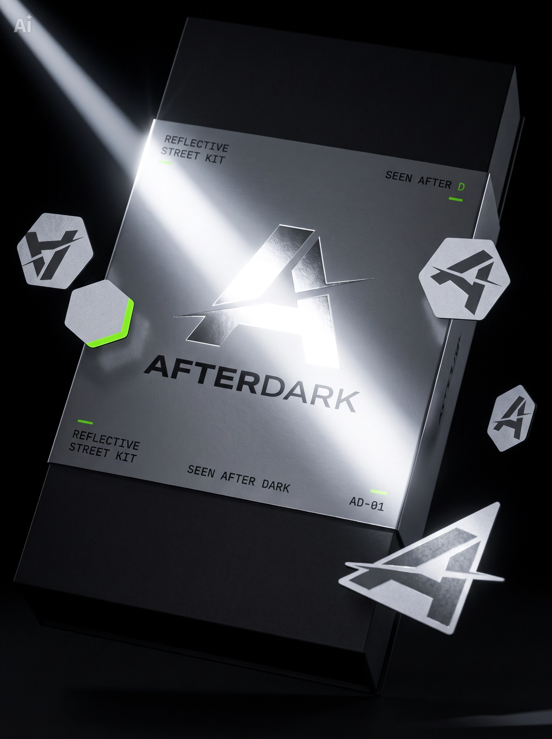 AFTERDARK — Reflective Street Kit brand identity branding capcut packaging product design streetwear