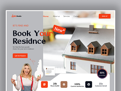 Home Booking Website. app branding landing page mobile apss ui wab design