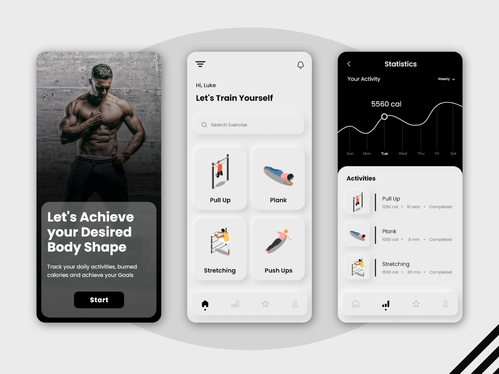Fitness app design UI UX by Fahim Emon on Dribbble