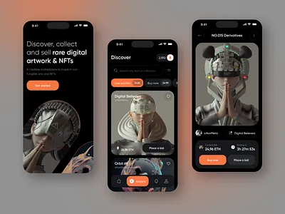 Nexnix - NFT Mobile App blockchain crypto cryptoart cryptocurrency ethereum ios app design marketplace metamask metaverse mobile app mobile web 3.0 design nft nft collection nft marketplace nftart token ui ux web 3 web 3.0