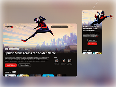 Movie Ticketing Concept// Spider-Verse concept e commerce mobile movie spider man ui web design