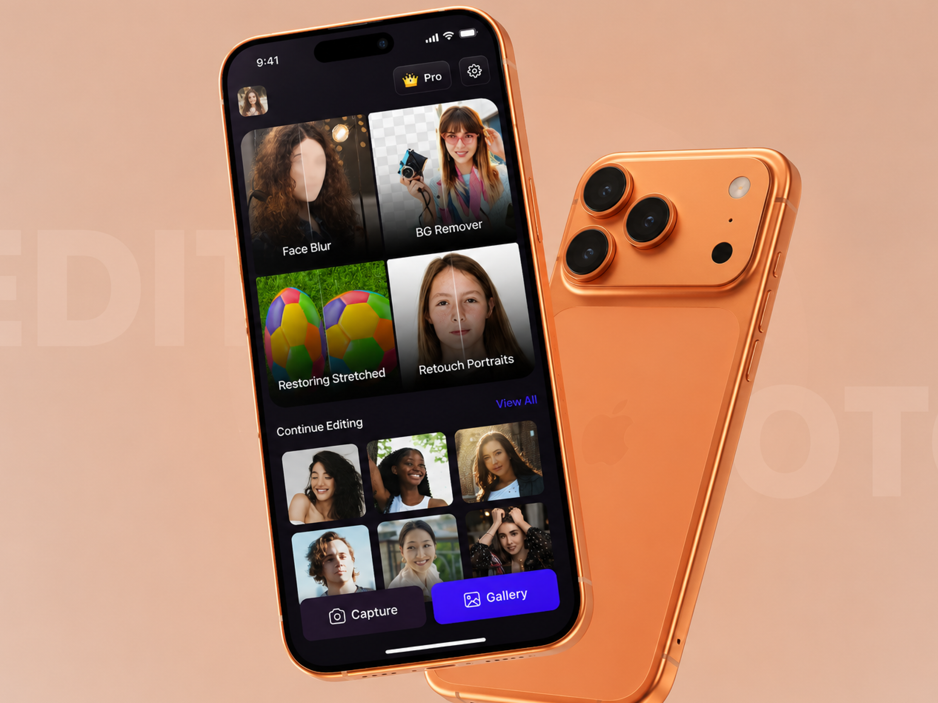 Smart Photo Editing App – End-to-End UI/UX Design 3d animation app design branding design system figma graphic design logo motion graphics photo editing app prototype ui uiux user experience user interface wireframe