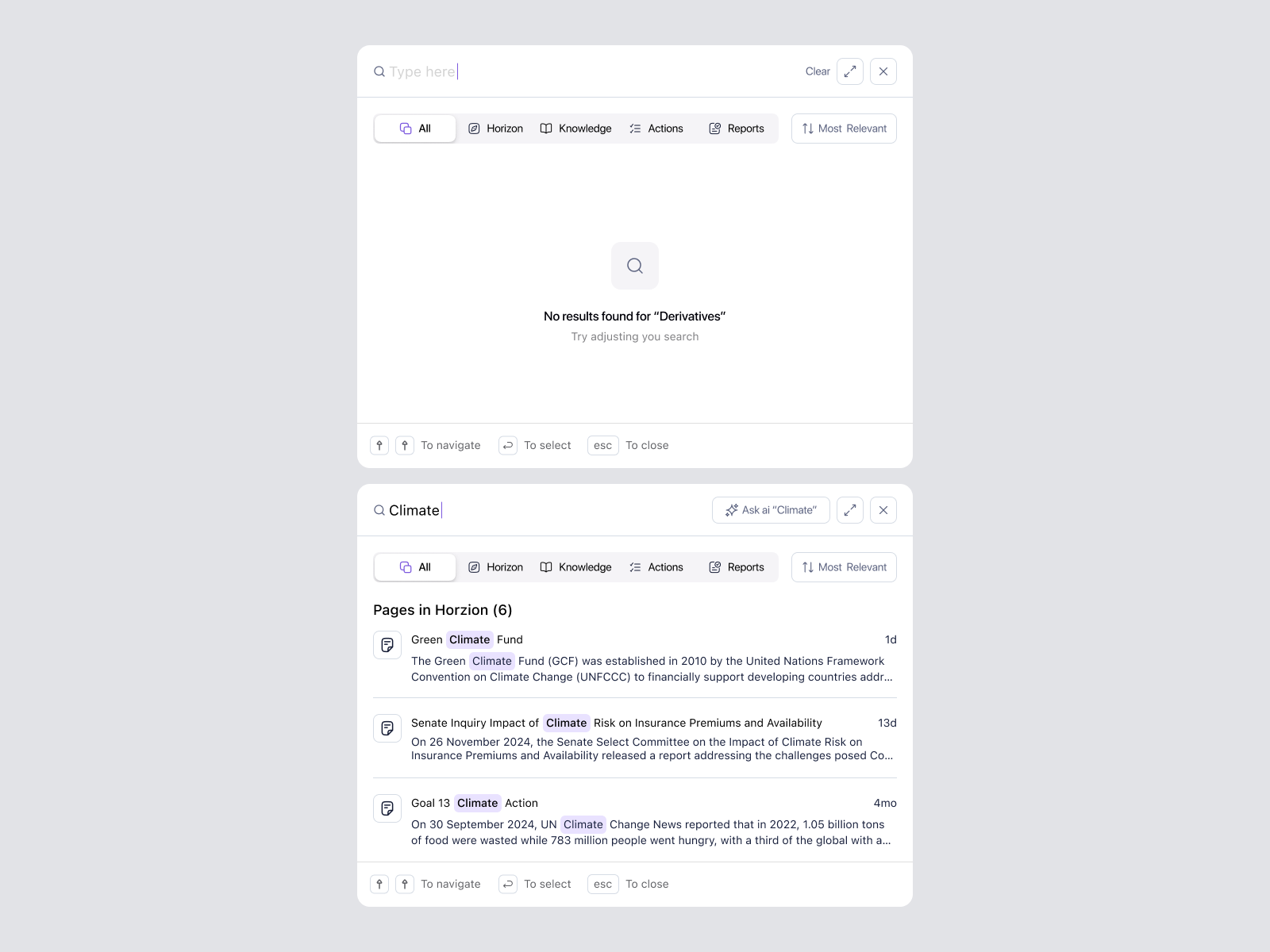 Global Search Command Palette – SaaS Search Experience command palette dashboard enterprise global search saas search experience search ui ui design web app
