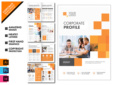CORPORATE PROFILE | EPS. PDF. PSD 3d animation branding design graphic design illustration illustrator logo ui vector