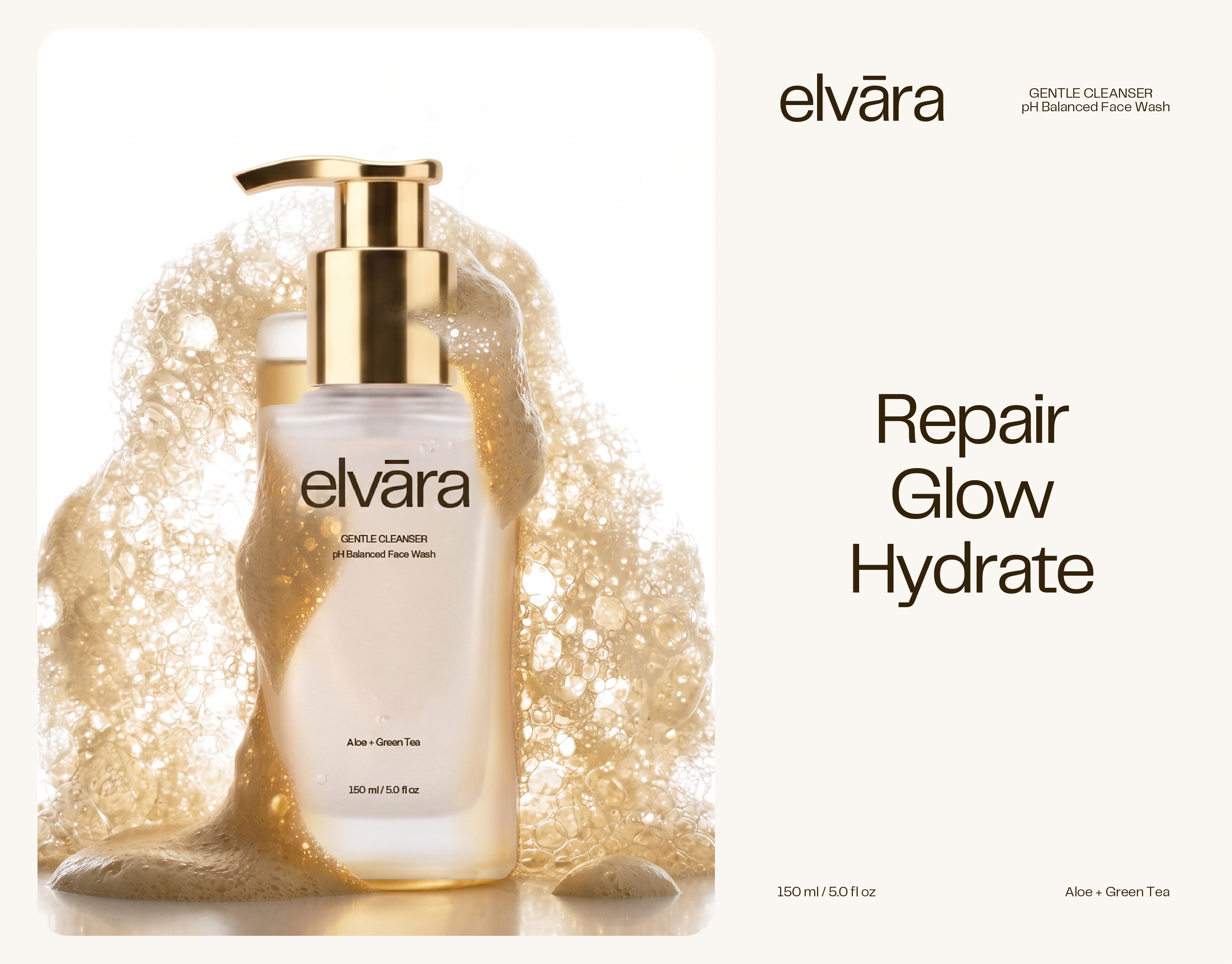 Elvara | Skincare Brand Identity & Packaging Design 3d mockup beauty branding brand identity branding clean beauty cosmetic branding graphic design label design logo design packaging design product packaging skincare packaging visual identity