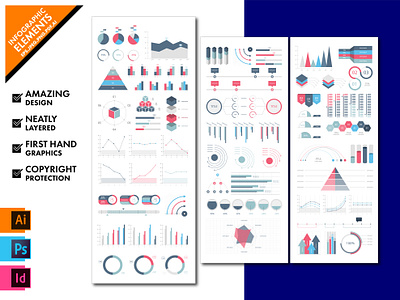 INFOGRAPHIC ELEMENTS | EPS. Ai. PSD 3d animation branding design graphic design illustration illustrator logo ui vector