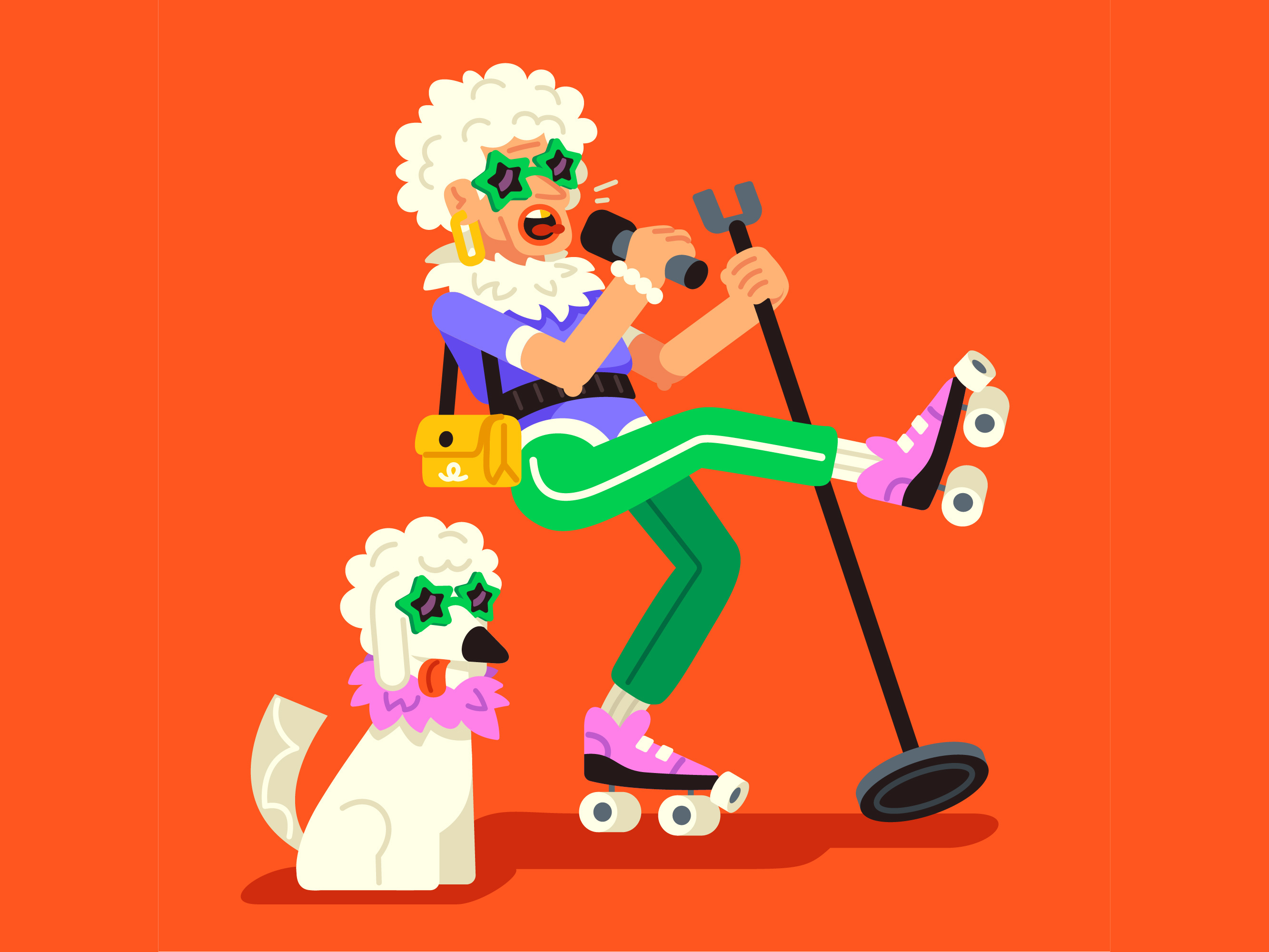 Granny G | Gums n' Roses art character dog granny illustration music rock signer vector