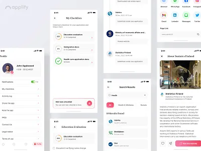 A Tap Away from Government Services with Kivi App- UI Designs app app screens appdesign applify employment finland government health mobile app design mobileapp mockups projects services ui uidesign ux uxdesign welfare