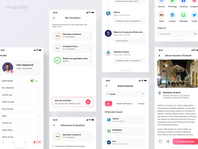 A Tap Away from Government Services with Kivi App- UI Designs app app screens appdesign applify employment finland government health mobile app design mobileapp mockups projects services ui uidesign ux uxdesign welfare