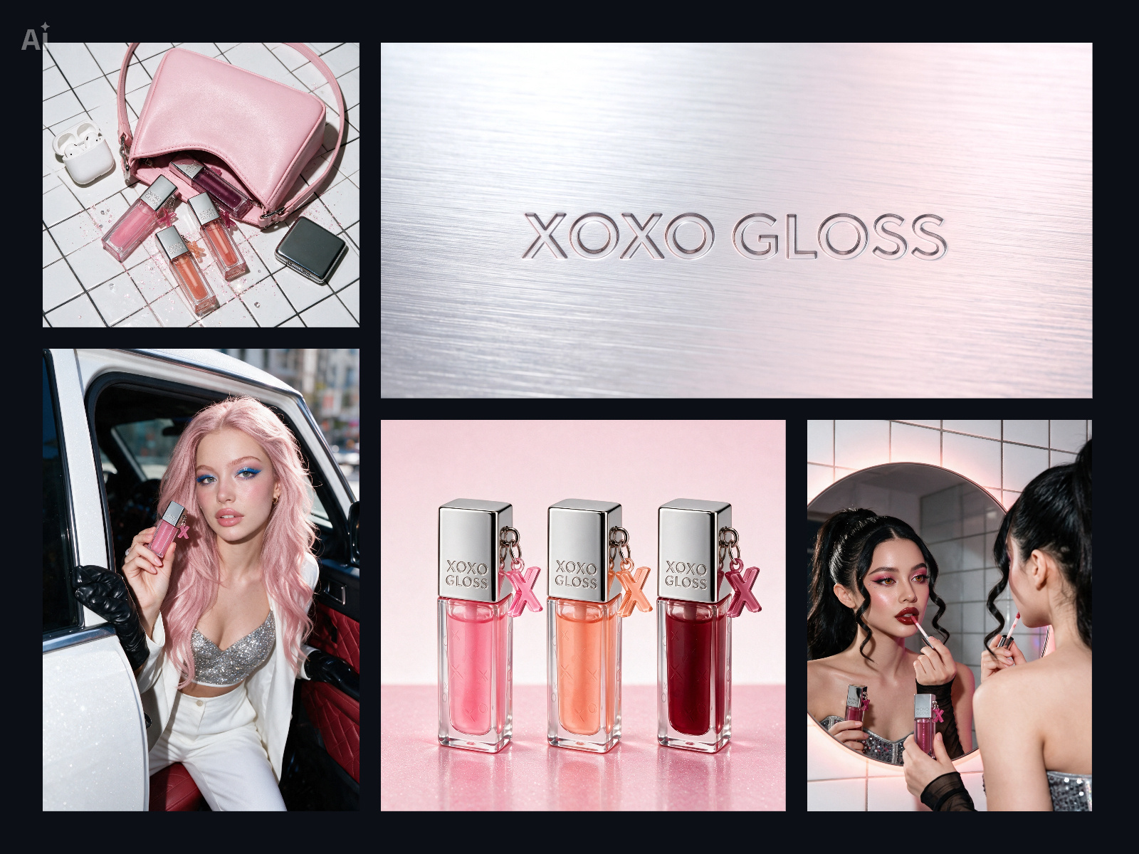 Example of XOXO GLOSS: Brand Identity & Packaging
