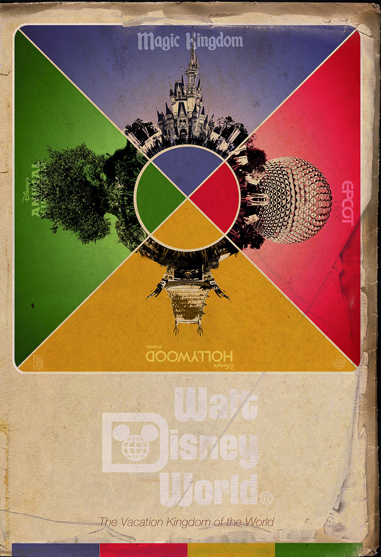 Walt Disney World retro sketch brochure disney retro travel type typgraphy vintage