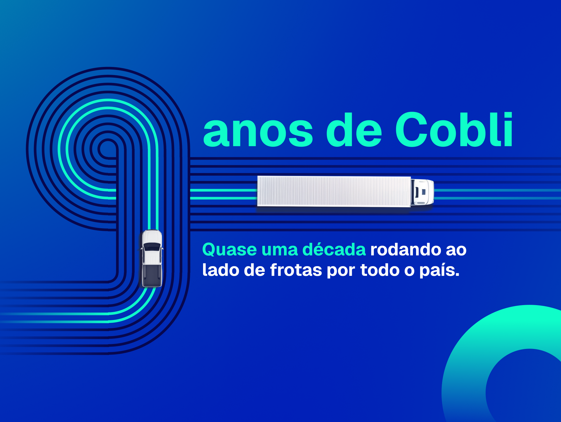 Cobli 9 years — Visual Identity and brand repositioning ai anniversary campaign artificial intelligence branding data visualization fleet tech graphic design layout social media design tech company visual identity