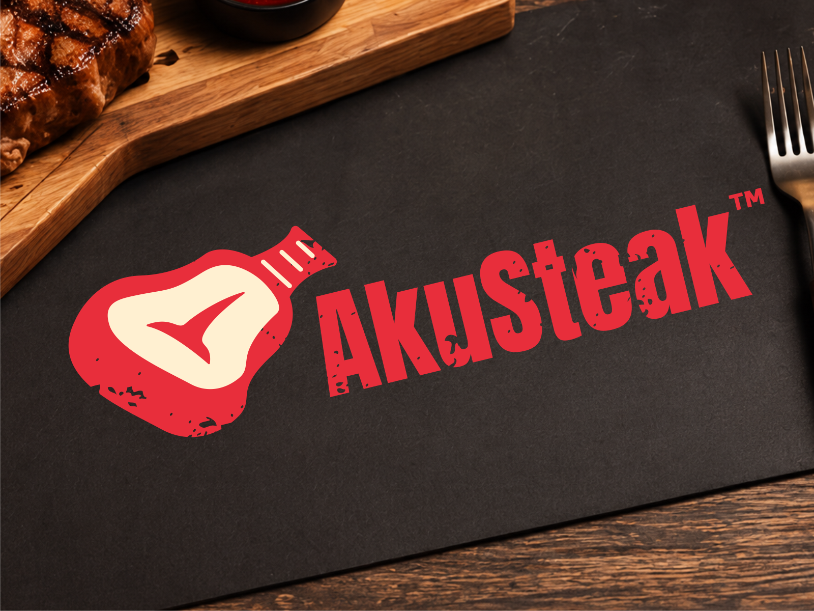 AkuSteak Logo and Brand Identity bbq brand branding design food graphic design guitar inspiration logo meat modern restaurant steak trend vector