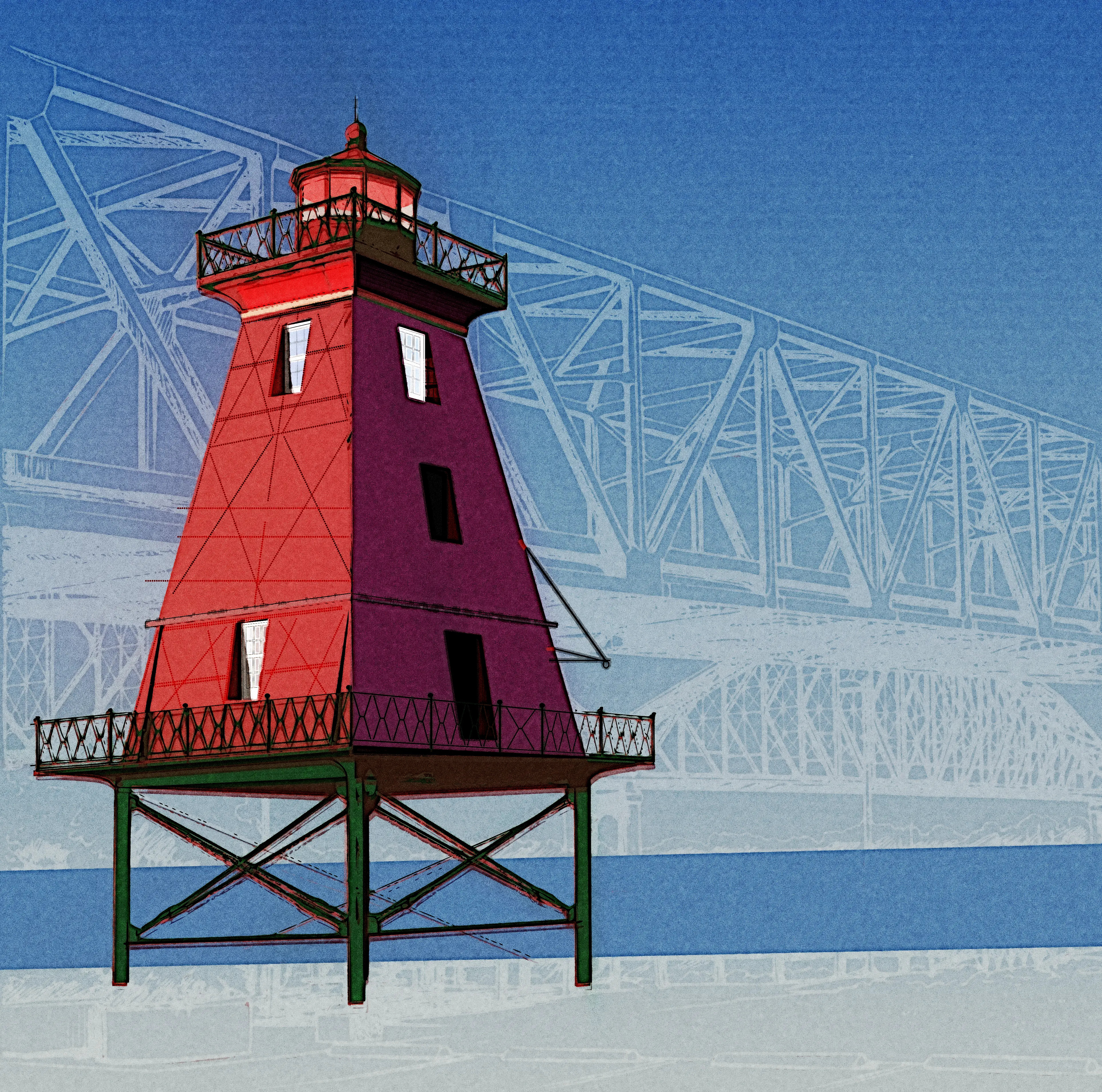 Morgan City Light illustration la lighthouse morgan city noise shunte88 vector wip