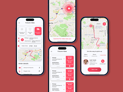 Healthcare Mobile App - Emergency Call app delivery health healthcare iphone location mobile mockup red ui ux