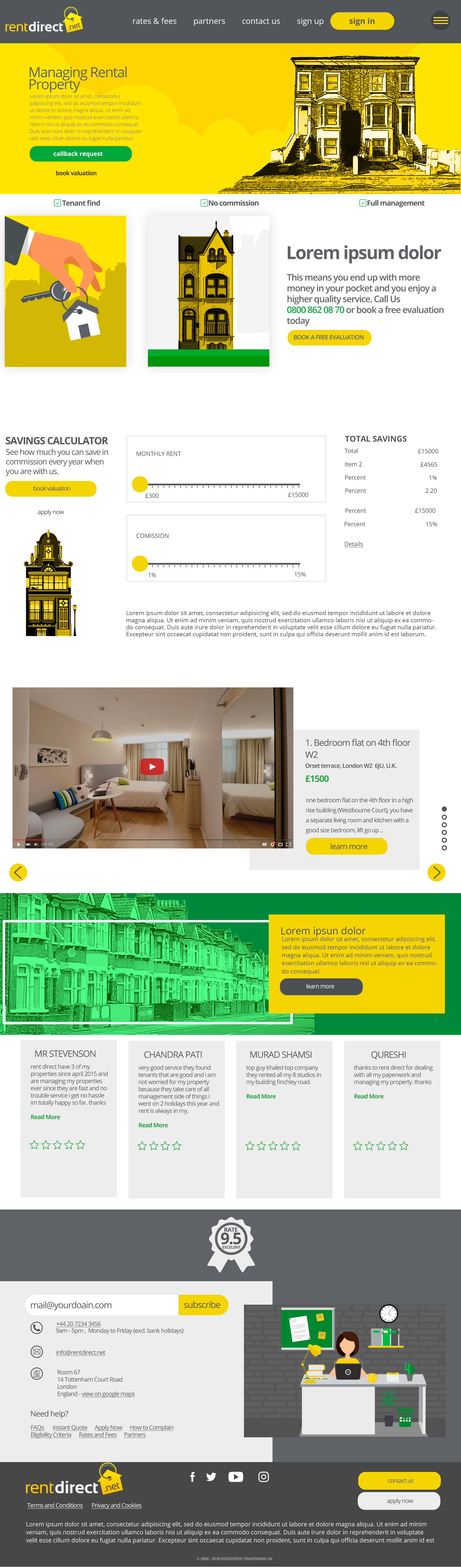 Design concept for a property rental website branding design minimal saas design ux
