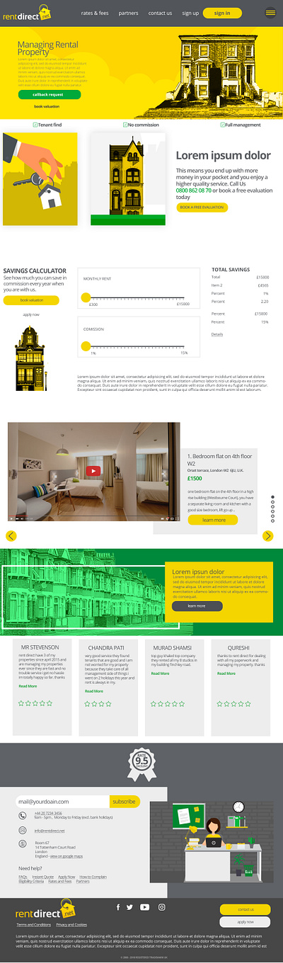 Design concept for a property rental website branding design minimal saas design ux