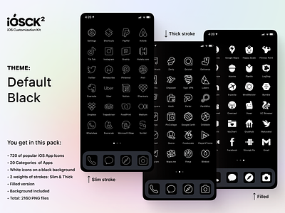 Customize your iPhone with iOSCK 2! android apple black customize figma icon icons ios ios16 iphone iphone15 pack skin theme ui ux white