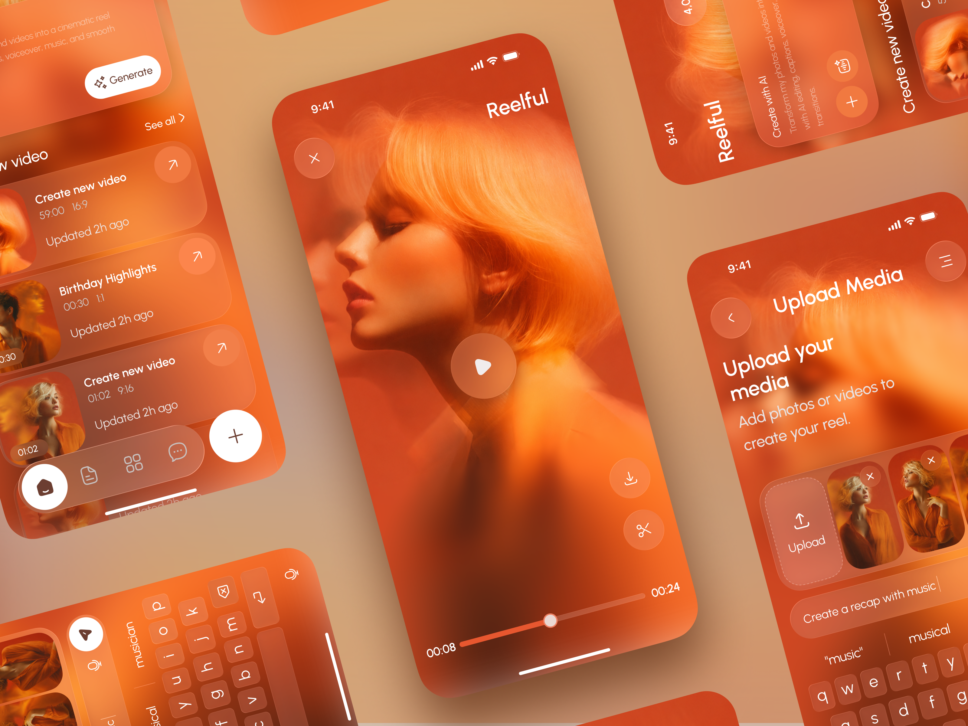 AI Reel Maker App UI ai ai image generator ai reel maker ai video generator ai voice generator aieditor aivideo appdesign contentcreator mobile product design reel app reelmaker uiux videoeditor web