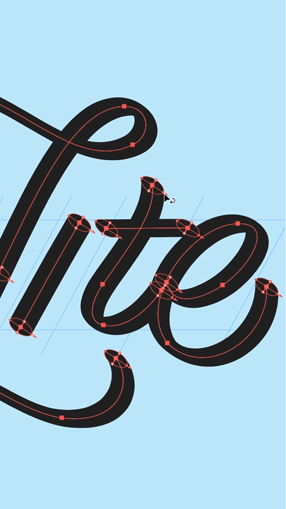Drawing "Opalite" — Lettering Process behind the scenes illustkit illustrator lettering process pen tool process typography