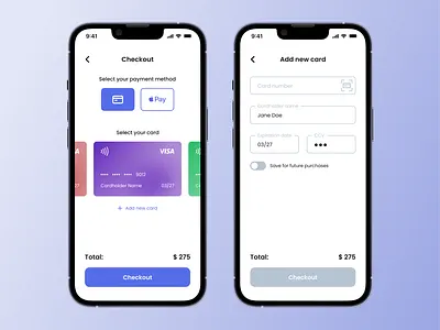 Daily UI 002 - Credit Card Checkout app challenge checkout credit card daily ui design ui design