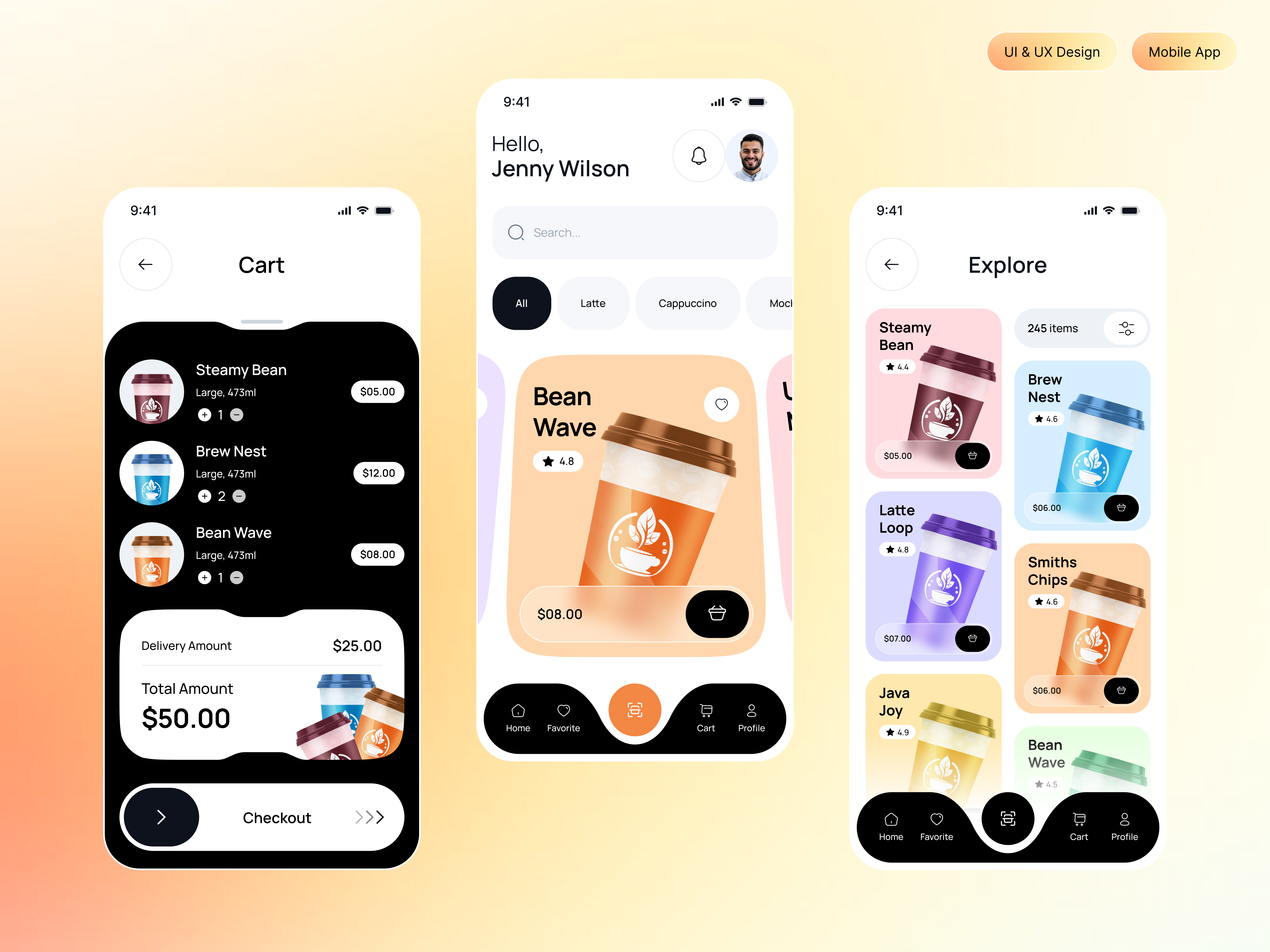 Coffee Shop Mobile App UI/UX Design app ui cafe app coffee app coffee app design coffee ordering app coffee shop app coffee ui ecommerce app food ordering app mobile app design mobile ui ui ui ux design