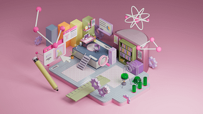 Mingle 3d arcade studio character digital folioart home illustration lifestyle