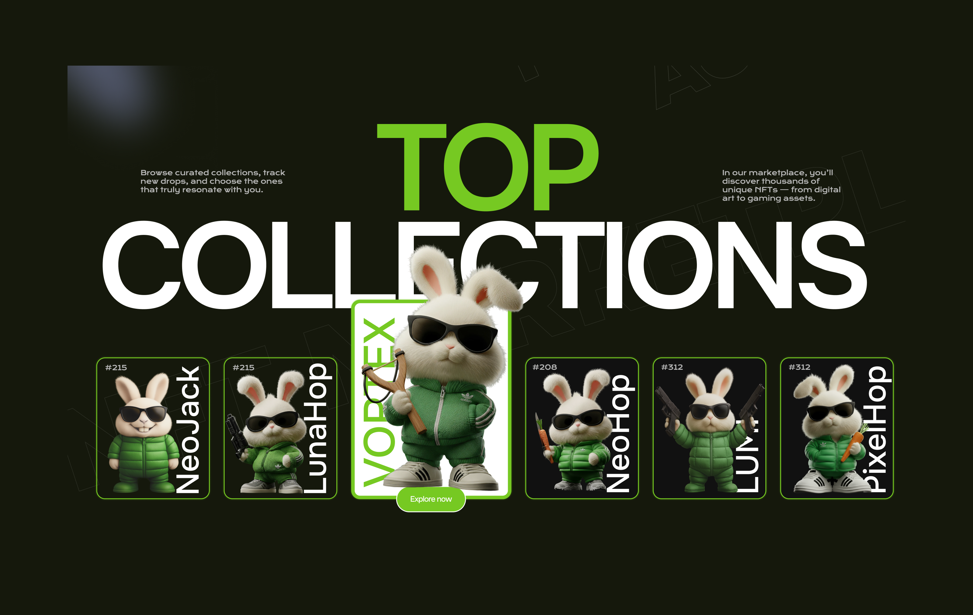 NFT Collection Cards UI Design card design dashboard figma interface modern ui nft ui components ui design ux design web ui
