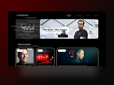 The MUSKBLOG blog blog post design elon musk product design ui uiux ux web design