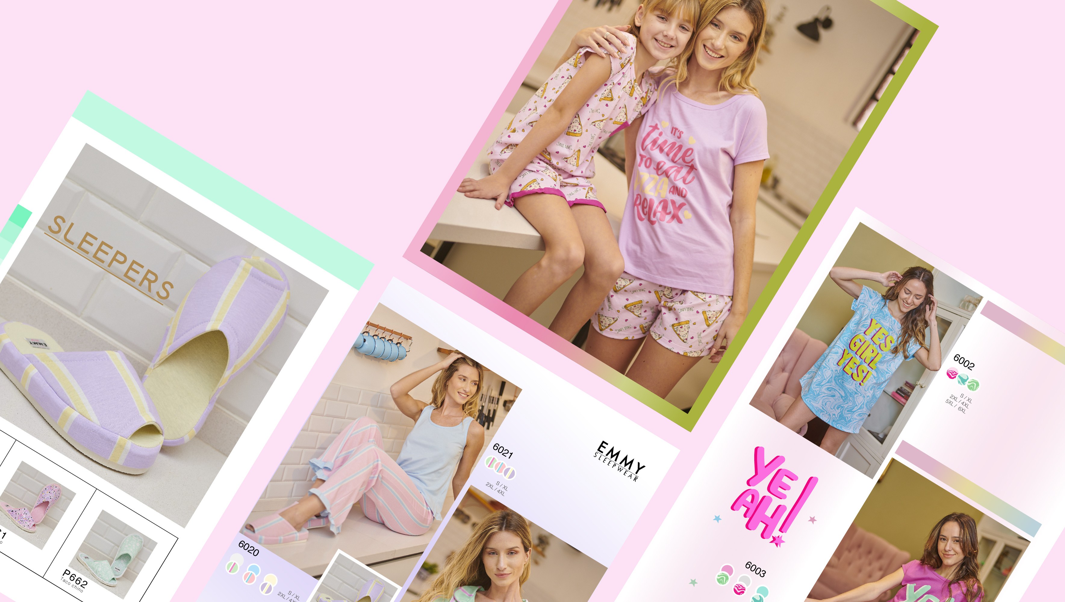 EMMY IS AN ARGENTINIAN BRAND OF WOMAN’S PAJAMAS. design editorial design fashion pajamas photo retouching photograph typography vector
