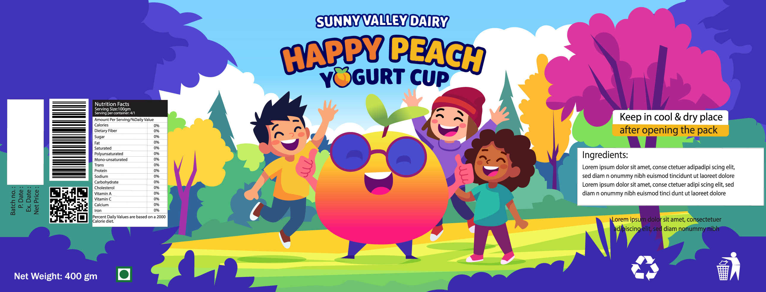 Peach Yogurt Cup Label Illustration capcutchallenge children food dairy dribbble play off dribbbleplayoff flat frozel delight gelato health healthy illustration mascot packaging design peach product product label design summer vector wellness yougurt