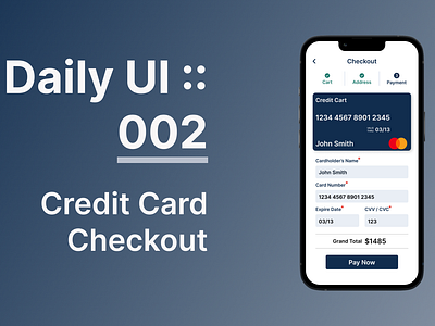 Daily UI :: 002 - Credit Card Checkout app creditcardcheckout dailyui dailyuichallange design ui ux